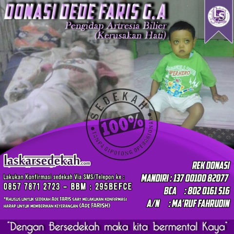 Donasi Dede Faris G.A Pengidap Artresia Bilier ( Kerusakan Hati )